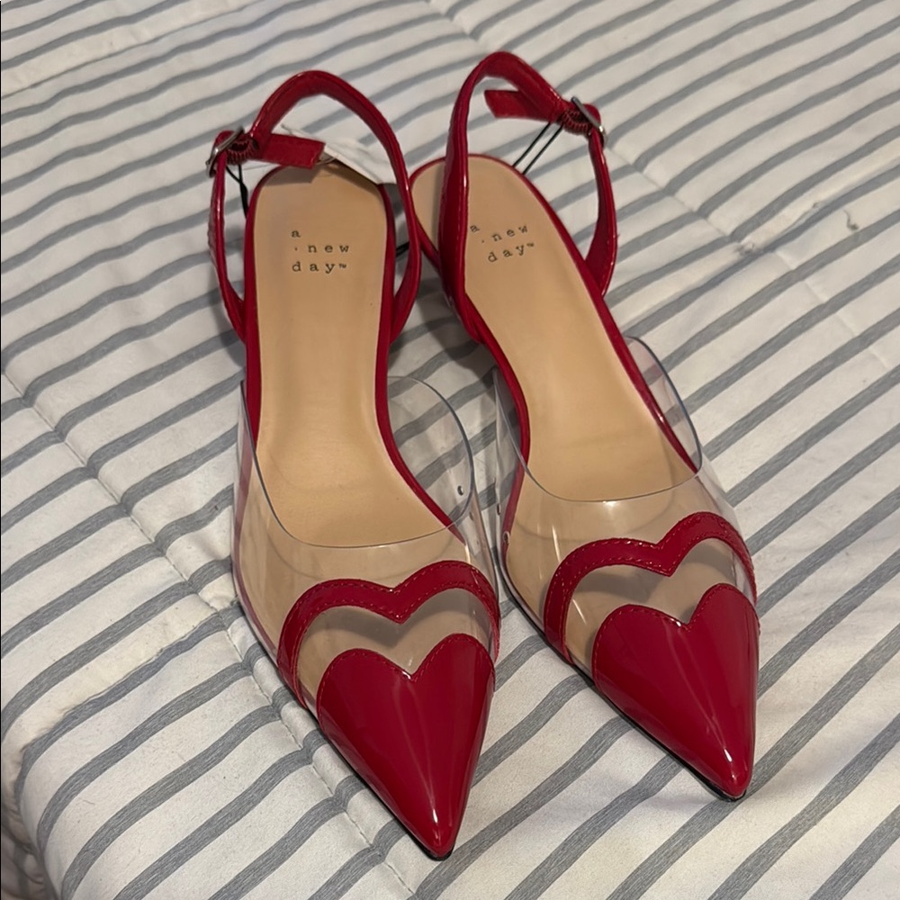 a new day Red and Transparent Slingback Heels - Picture 3 of 4